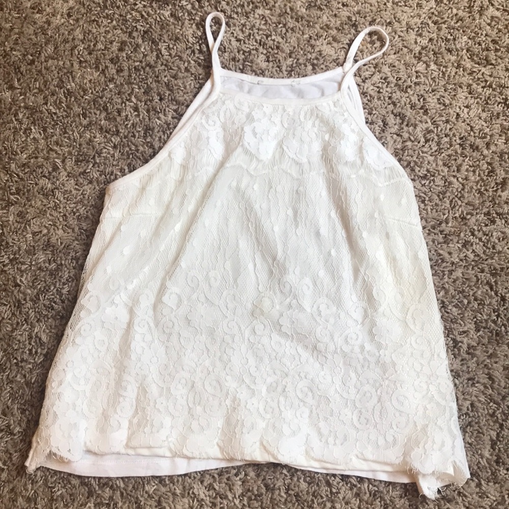 White lace tank top